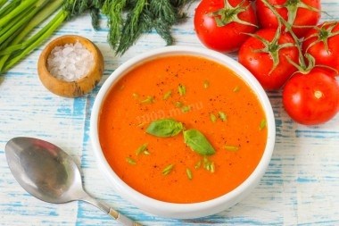 Суп-пюре из томатов в собственном соку