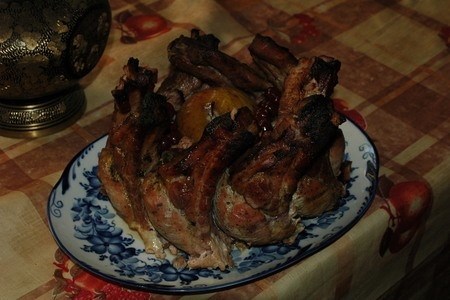 Маринованная свиная корейка, запеченная в рукаве