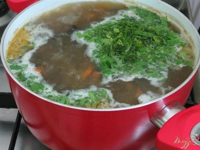 Фотоотчеты к рецепту грибного супа с вермишелью и картофелем