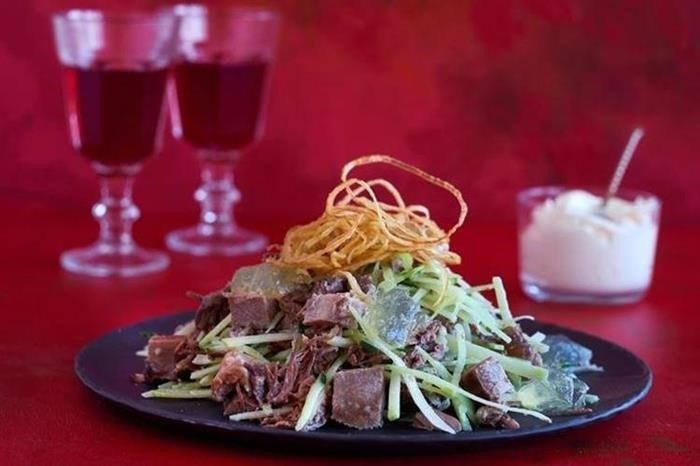 Китайский салат с говяжьим языком
