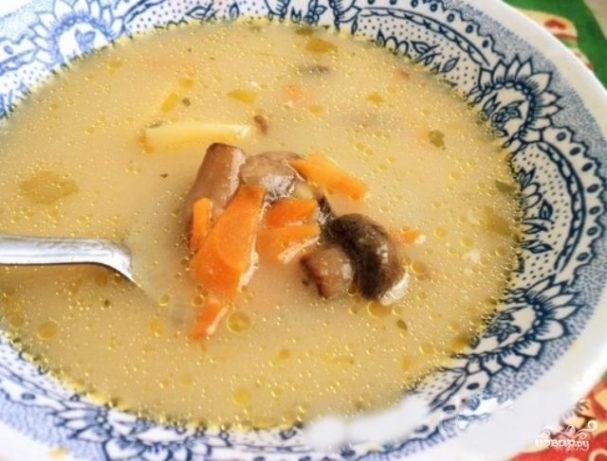 Грибной суп с фрикадельками и лапшой для лагмана