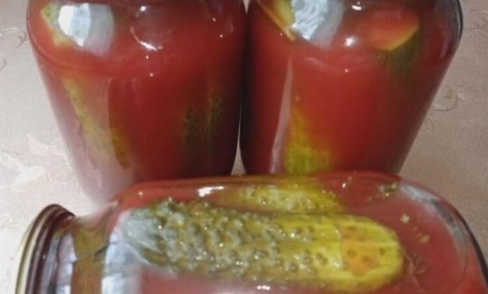 Огурцы нарезанные кружочками в томатной заливке на зиму